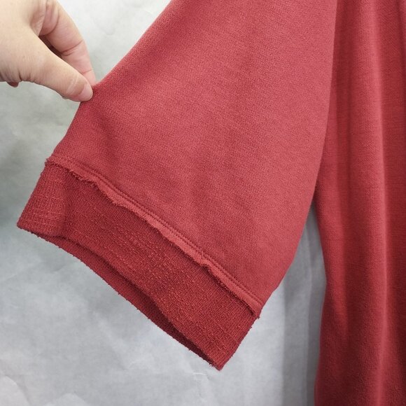 Soft Surroundings Cardigan Women Petite L/XL Open Front Pockets Slub Cotton Ocre - Picture 4 of 14